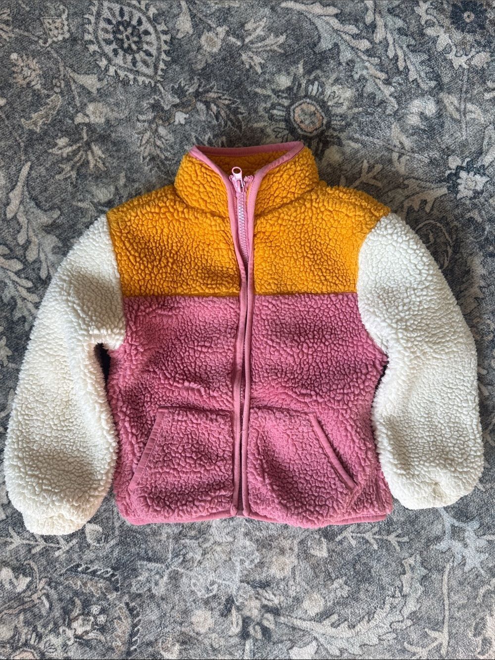 Btween Colorblock Sherpa Zip-Up Jacket